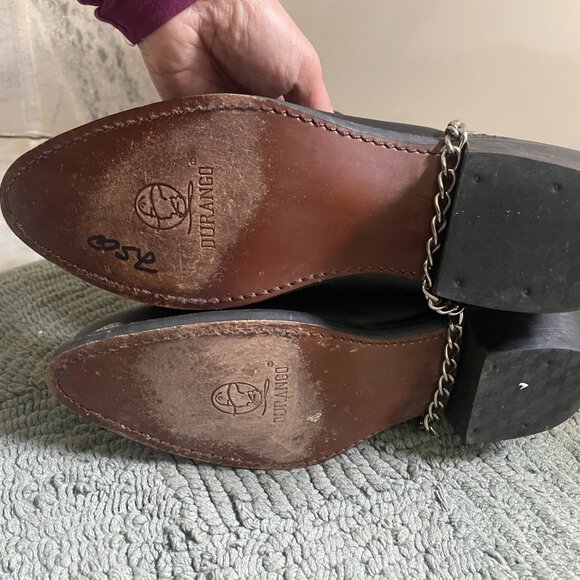 Mens Durango Concho Black Boot with removable ankle concho size 9.5 D - Picture 9 of 10